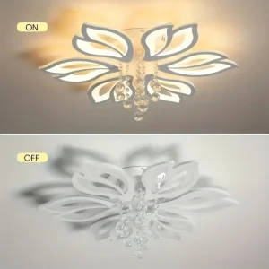 Led Luster „Cvetni sjaj“ sa visećim kristalima